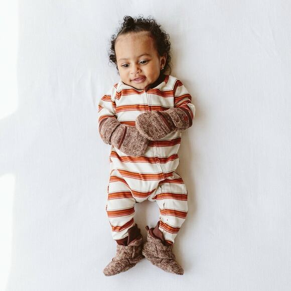 Goumi Knit Stay On Baby Mittens Size 3-6 Months Brown Organic Cotton Bamboo NEW - Picture 5 of 5